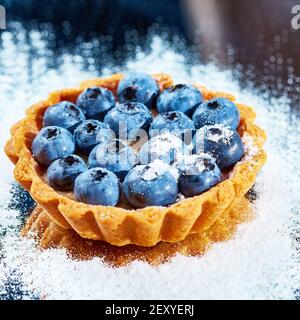 Tartlet mit frischen Heidelbeeren Stockfoto