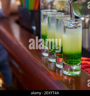Geschichtete cocktail Mexican grün Stockfoto