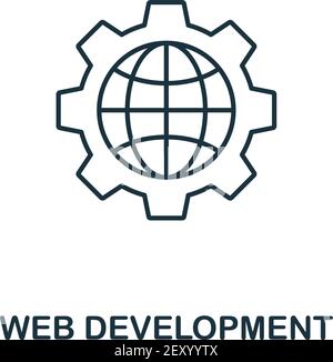 Symbol für Vektorsymbol für Webentwicklung. Kreative Zeichen von seo und Entwicklung Icons Sammlung. Gefüllte flache Web-Entwicklung Symbol für Computer und mobile Stock Vektor