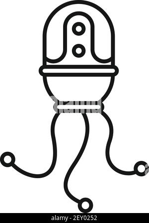 Nano-Roboter-Symbol, Umriss Stil Stock Vektor