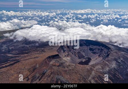 Luftaufnahme des Vulkans Piton de la Fournaise auf der Insel La Réunion Stockfoto