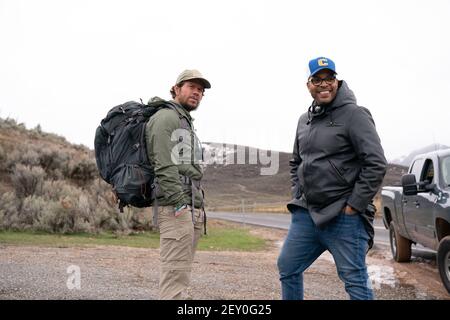 JUAN ANTONIO und MARK WAHLBERG in GOOD JOE BELL (2020), Regie: REINALDO MARCUS GREEN. Kredit: Endeavour Inhalt / Album Stockfoto