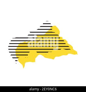 Zentralafrikanische Republik - Land Silhouette Stock Vektor