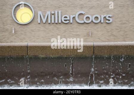 Die MillerCoors Brauerei in Milwaukee, Wisconsin am 12. August 2014. MillerCoors ist ein Joint Venture zwischen SABMiller, der Muttergesellschaft der Miller Brewing Company und der Molson Coors Brewing Company. Foto: Kristoffer Tripplaar/ Sipa USA