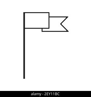 Flaggen-Symbol. Standort-Markersymbol. Flache Design-Stil. Stock Vektor