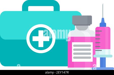 Symbol für Impfprozess. Stärkung und Schutz des Immunsystems. Stock Vektor