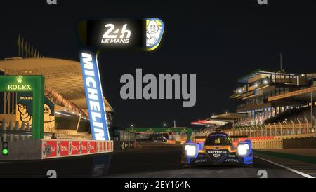 14 Fernando Alonso (esp), Rubens Barrichello (BH), Olli Pahkala (FIN), Jarl Teien (NOR), FA/RB Allinsports, Oreca 07 LMP2, Aktion während der 24 Stunden von Le Mans Virtual, 24 Heures du Mans Virtuelles, sim-Rennen, vom 12. Bis 14. Juni 2020 laufen auf der rFactor 2 Plattform - Foto Clément Marin / DPPI Stockfoto