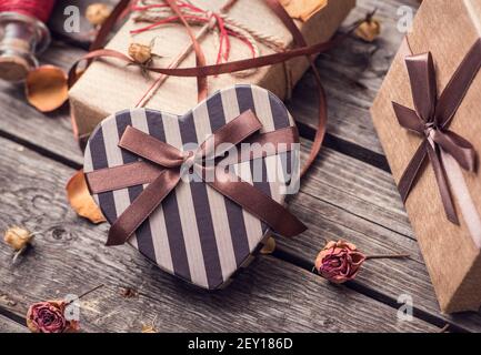 Vintage-Geschenkboxen Stockfoto