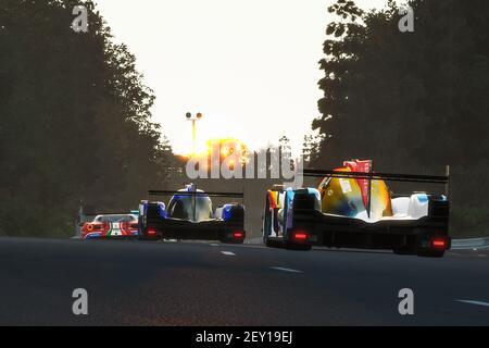 02 Gustavo Menezes (usa), Bruno Senna (BH), Petar Brljak (hrv), Dawid Mroczek (pol), Rebellion Williams eSport, Oreca 07 LMP2, Aktion während der 24 Stunden von Le Mans Virtual, 24 Heures du Mans Virtuelles, sim-Rennen, vom 12. Bis 14. Juni 2020 laufen auf der rFactor 2 Plattform - Foto Clément Marin / DPPI Stockfoto