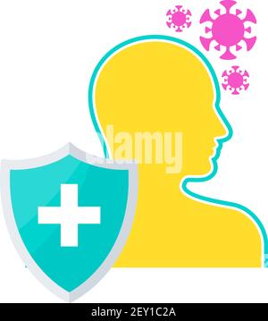 Symbol für Impfprozess. Stärkung und Schutz des Immunsystems. Stock Vektor