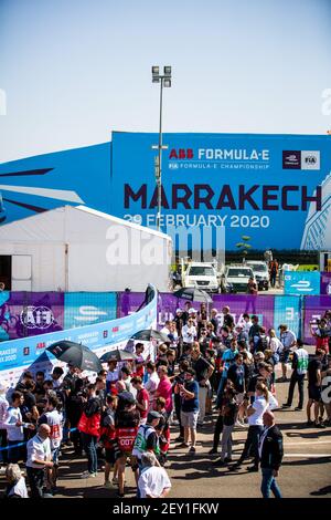 Medienschreiber während des Marrakesch E-Prix 2020, 5th Runde der Formel-E-Meisterschaft 2019-20, auf dem Circuit International Automobile Moulay El Hassan vom 28. Bis 29. Februar, in Marrakesch, Marokko - Photo Germain Hazard / DPPI Stockfoto