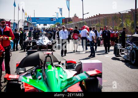 Startaufstellung beim Marrakesch E-Prix 2020, 5th Runde der Formel E Meisterschaft 2019-20, auf dem Circuit International Automobile Moulay El Hassan vom 28. Bis 29. Februar in Marrakesch, Marokko - Photo Germain Hazard / DPPI Stockfoto