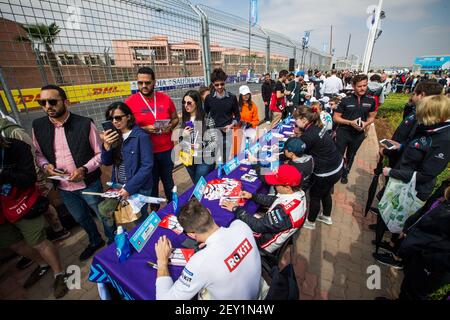 Autographe-Session während des Marrakesch E-Prix 2020, 5th Runde der Formel-E-Meisterschaft 2019-20, auf dem Circuit International Automobile Moulay El Hassan vom 28. Bis 29. Februar, in Marrakesch, Marokko - Photo Germain Hazard / DPPI Stockfoto