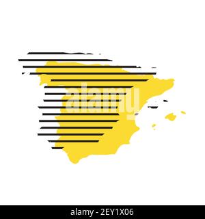 Spanien - Land Silhouette Stock Vektor