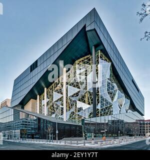 Neues Axel-Springer Verlagshaus, Architekt Rem Koolhaas, Büro „Office for Metropolitan Architecture“ (OMA) , Außenaufnahme , Berlin Stockfoto