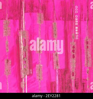Abstrakte Illustration rosa Stoff applique. Ethnischer Hintergrund Stockfoto