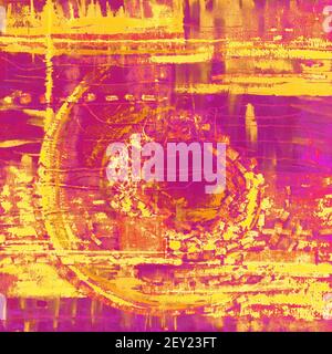 Abstrakte Illustration gelb rosa lila Stoff applique. Ethnischer Hintergrund Stockfoto