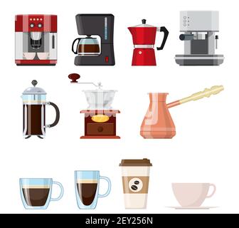 Satz von Kaffee Elemente Stock Vektor