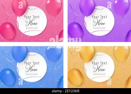 Happy Birthday Grußkarte und Party Einladung Sammlung, Vektor-Illustration, handgezeichnete Stil Stock Vektor