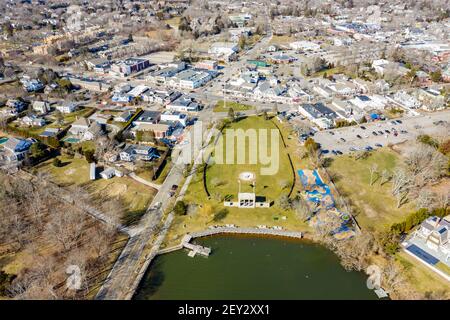 Luftaufnahme von Agawam Park und Umgebung, southampton, ny Stockfoto