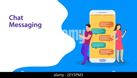 Landing-Page-Vorlage für Chat-Nachrichten Stock Vektor