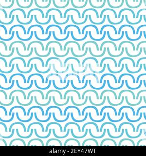 Abstraktes Kurvenmuster. Lustige geometrische Kurven in blau und grün. Vektorgrafik Hintergrund. Stock Vektor