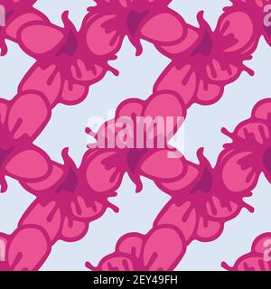 Vektor blau Hintergrund rosa, lila weiß Magnolie Blumen, Freiheit Nahtloses Muster Hintergrund Stock Vektor