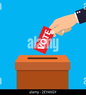 Menschliche Hand Putting Voting pape Stock Vektor