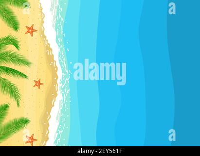 Sommer am Strand Komposition mit Kopierraum Stock Vektor