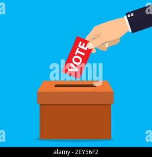 Menschliche Hand Putting Voting pape Stock Vektor