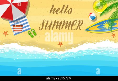 Hallo Sommer Banner Stock Vektor