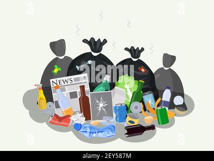 Haufen Hausmüll Stock Vektor