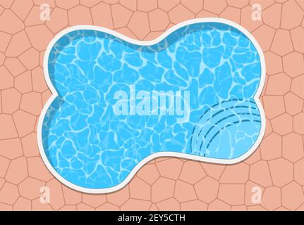 Blick auf den Swimmingpool von oben Stock Vektor