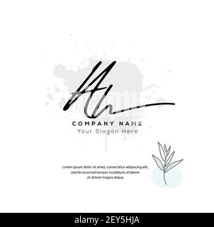 A H AH Anfangsbuchstabe Handschrift und Unterschrift Logo. Beauty Vektor anfängliches Logo .Mode, Boutique, Blumen und botanische Stock Vektor