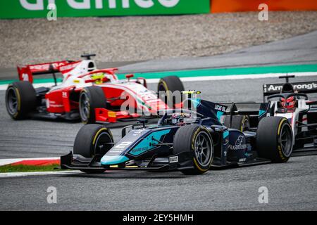 02 Ticktum Daniel (gbr), Staudämme, Dallara F2 2018, Aktion während der 2nd Runde der 2020 FIA Formel 2 Meisterschaft vom 10. Bis 12. Juli 2020 auf dem Red Bull Ring, in Spielberg, Österreich - Foto Antonin Vincent / DPPI Stockfoto