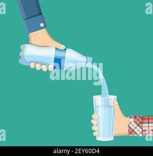 Der Mensch nimmt ein Glas auf Stock Vektor