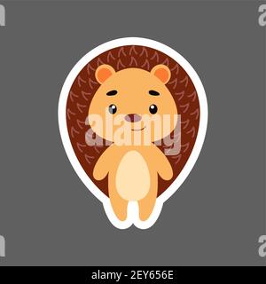 Cartoon Igel Fur Kinder Abbildung Fur Kinder Flache Bauform Tier In Minimalistischem Stil Serie Von Halbrunden Tiere Stock Vektorgrafik Alamy