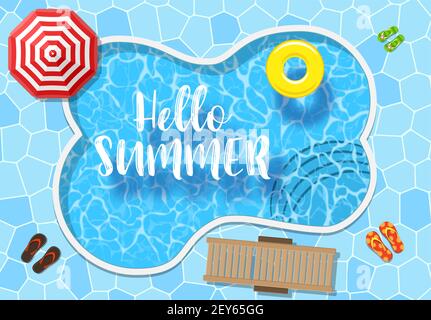 Blick von oben auf den Pool Stock Vektor