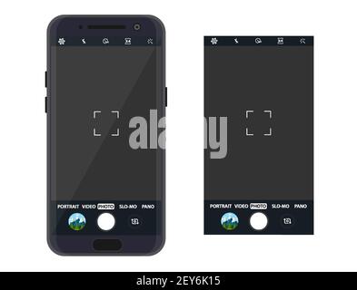 Modernes Smartphone mit Kamera-Anwendung Stock Vektor