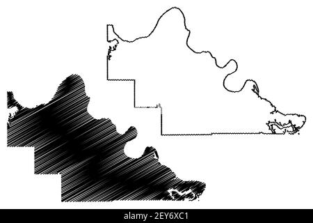 Pawnee County, Oklahoma State (U.S. County, United States of America, USA, U.S., US) Kartenvektordarstellung, Scribble Sketch Pawnee Map Stock Vektor