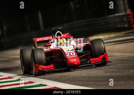 20 Schumacher Mick (ger), Prema Racing, Dallara F2 2018, Aktion während der 8th Runde der 2020 FIA Formel 2 Meisterschaft vom 4. Bis 6. September 2020 auf dem Autodromo Nazionale di Monza, in Monza, bei Mailand, Italien - Photo Diederik van der Laan / Dutch Photo Agency / DPPI Stockfoto