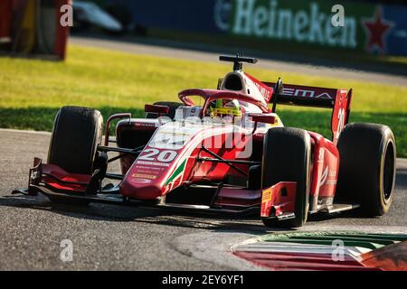 20 Schumacher Mick (ger), Prema Racing, Dallara F2 2018, Aktion während der 8th Runde der 2020 FIA Formel 2 Meisterschaft vom 4. Bis 6. September 2020 auf dem Autodromo Nazionale di Monza, in Monza, bei Mailand, Italien - Photo Diederik van der Laan / Dutch Photo Agency / DPPI Stockfoto