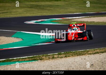 02 Vesti Frederik (dnk), Prema Racing, Dallara F3 2019, Aktion während der 9th Runde der 2020 FIA Formel 3 Meisterschaft vom 11. Bis 13. September 2020 auf dem Autodromo Internazionale del Mugello, in Scarperia e San Piero, bei Florenz, Italien - Foto Florent Gooden / DPPI Stockfoto