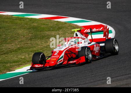 02 Vesti Frederik (dnk), Prema Racing, Dallara F3 2019, Aktion während der 9th Runde der 2020 FIA Formel 3 Meisterschaft vom 11. Bis 13. September 2020 auf dem Autodromo Internazionale del Mugello, in Scarperia e San Piero, bei Florenz, Italien - Foto Florent Gooden / DPPI Stockfoto