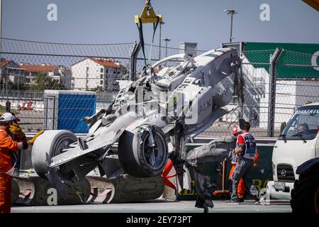 25 Ghiotto Luca (ita), Hitech Grand Prix, Dallara F2 2018, Unfall, Während der 10th Runde der 2020 FIA Formel 2 Meisterschaft vom 25. Bis 27. September 2020 auf dem Sotschi Autodrom, in Sotschi, Russland - Foto François Flamand / DPPI Stockfoto