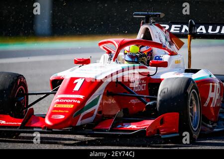 01 Piastri Oscar (aus), Prema Racing, Dallara F3 2019, Aktion während der 9th Runde der 2020 FIA Formel 3 Meisterschaft vom 11. Bis 13. September 2020 auf dem Autodromo Internazionale del Mugello, in Scarperia e San Piero, bei Florenz, Italien - Foto Florent Gooden / DPPI Stockfoto