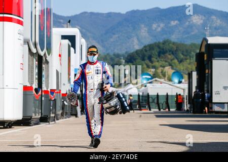 Beckmann David (ger), Trident, Dallara F3 2019, Portrait, während der 9th Runde der 2020 FIA Formel 3 Meisterschaft vom 11. Bis 13. September 2020 auf dem Autodromo Internazionale del Mugello, in Scarperia e San Piero, bei Florenz, Italien - Foto Antonin Vincent / DPPI Stockfoto