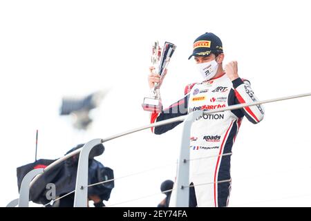 Pourchaire Theo (Fra), ART Grand Prix, Dallara F3 2019, Portrait, während der 9th Runde der 2020 FIA Formel 3 Meisterschaft vom 11. Bis 13. September 2020 auf dem Autodromo Internazionale del Mugello, in Scarperia e San Piero, bei Florenz, Italien - Foto Antonin Vincent / DPPI Stockfoto