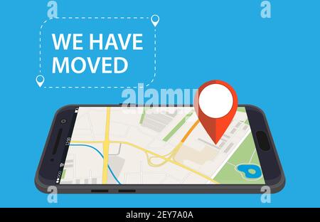 Umzugskonzept. Adresse ändern, Stock Vektor