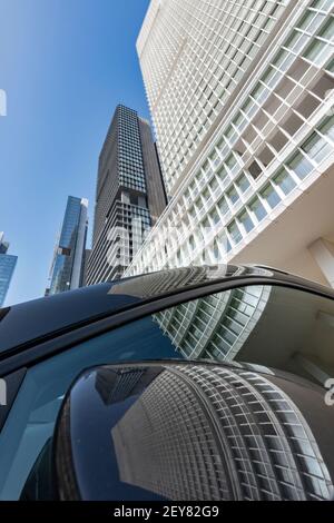 Moderne Architektur Beispiele in Mecidiyekoy Nachbarschaft in Sisli Bezirk von Istanbul, Türkei Stockfoto